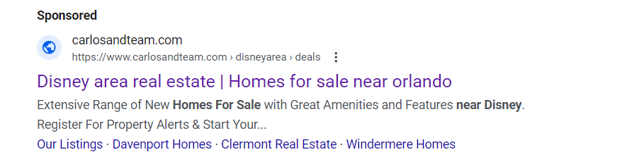 ppc real estate search results