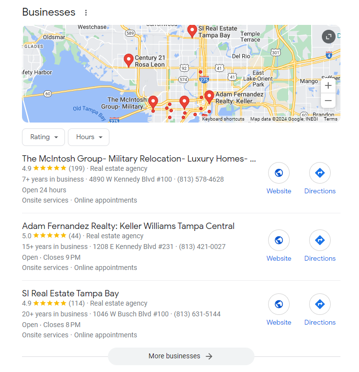 real estate seo google business profile